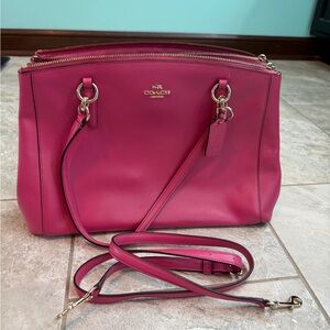 Coach Fuchsia Leather Shoulder Bag